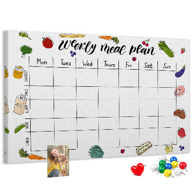 Cork display board Weekly menu