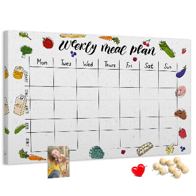 Cork display board Weekly menu