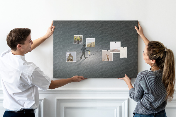 Cork memo board Wanderer in the dark