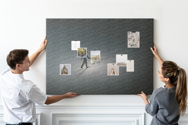 Cork memo board Wanderer in the dark