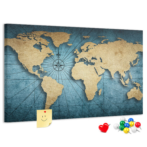 Cork board 3D world map