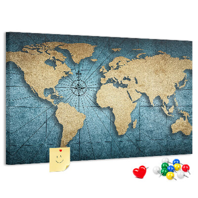 Cork board 3D world map
