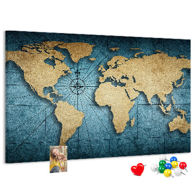 Cork board 3D world map