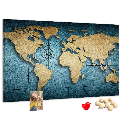 Cork board 3D world map