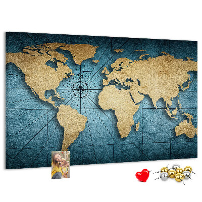 Cork board 3D world map