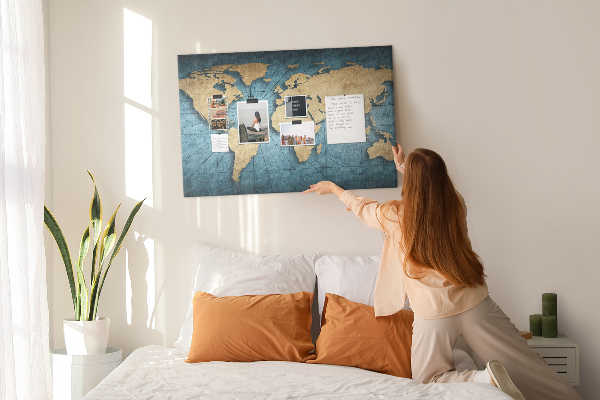 Cork board 3D world map