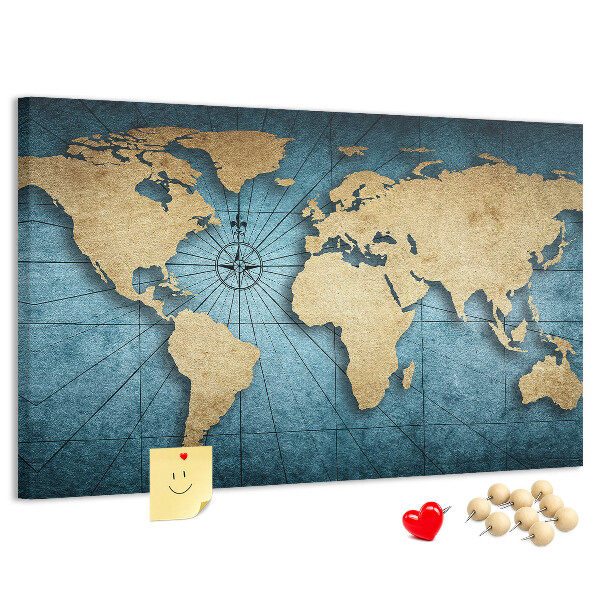 Cork board 3D world map