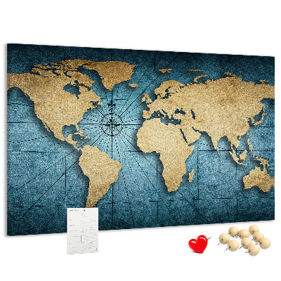 Cork board 3D world map