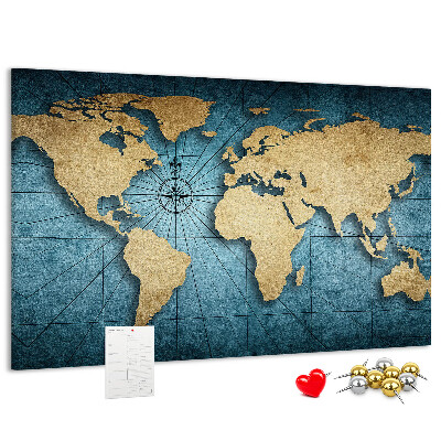 Cork board 3D world map