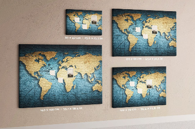 Cork board 3D world map