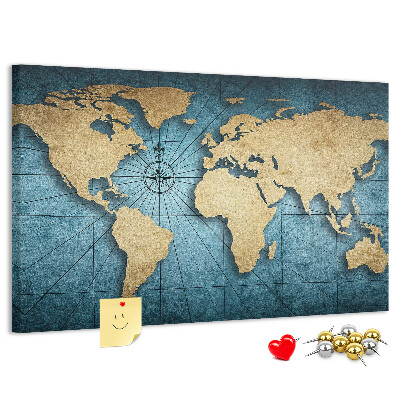 Cork board 3D world map