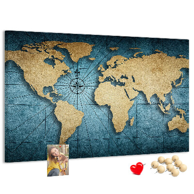 Cork board 3D world map