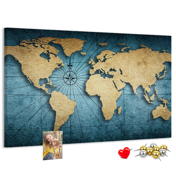 Cork board 3D world map