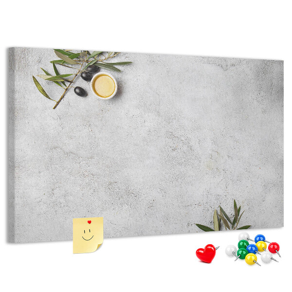 Cork memo board Minimalist olives