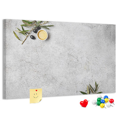 Cork memo board Minimalist olives