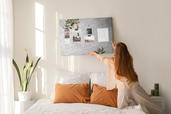 Cork memo board Minimalist olives