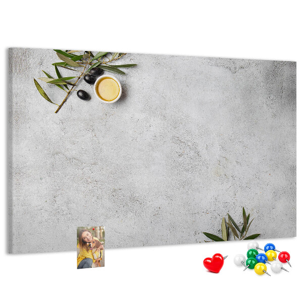 Cork memo board Minimalist olives