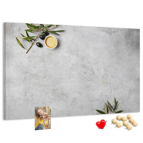Cork memo board Minimalist olives