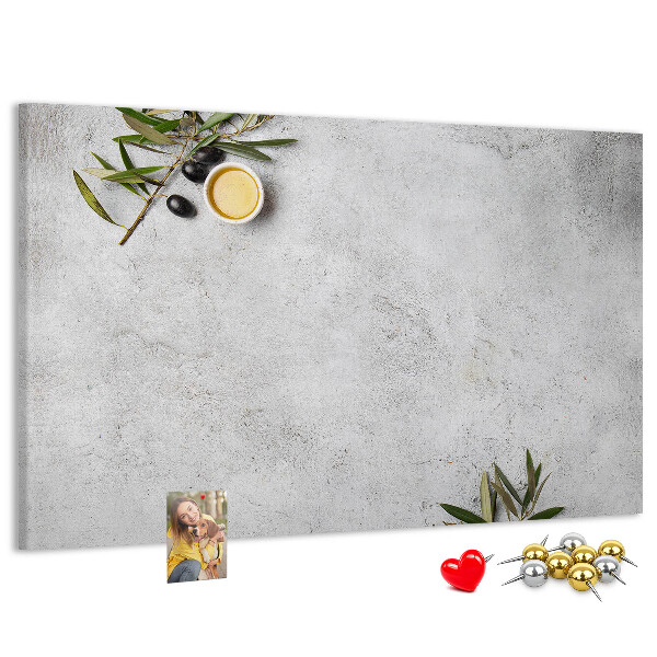Cork memo board Minimalist olives