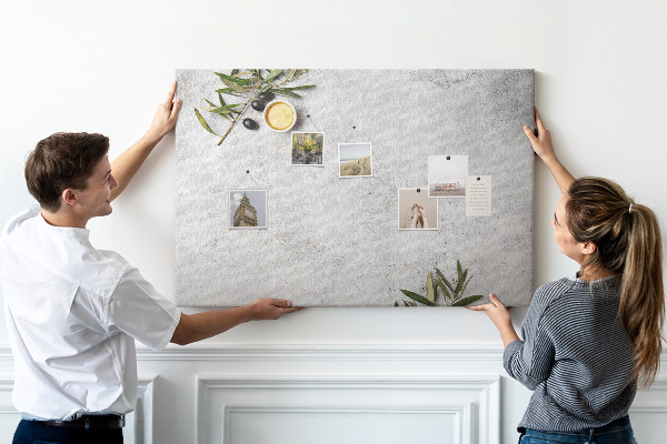 Cork memo board Minimalist olives
