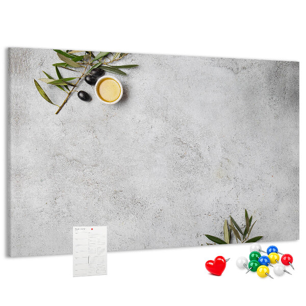 Cork memo board Minimalist olives