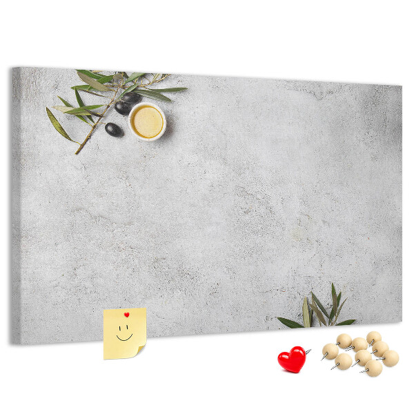 Cork memo board Minimalist olives