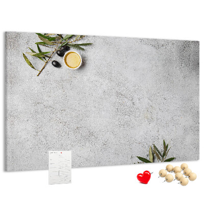 Cork memo board Minimalist olives