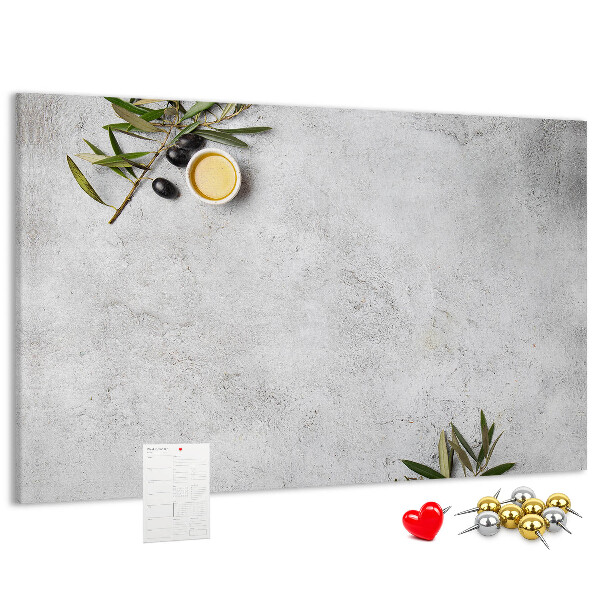 Cork memo board Minimalist olives