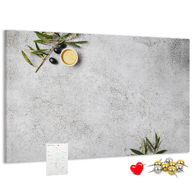 Cork memo board Minimalist olives