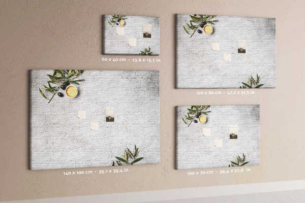 Cork memo board Minimalist olives