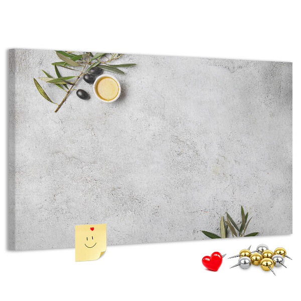 Cork memo board Minimalist olives
