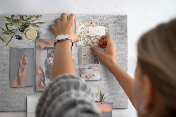 Cork memo board Minimalist olives