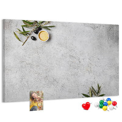 Cork memo board Minimalist olives