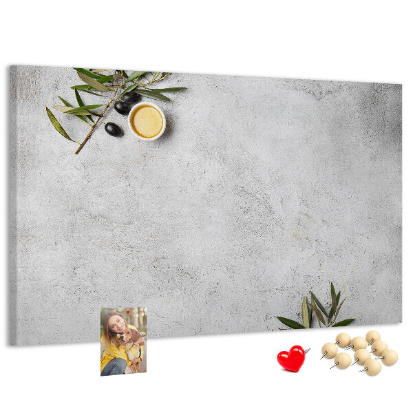 Cork memo board Minimalist olives