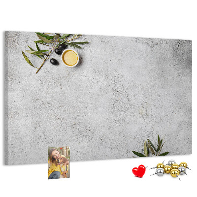 Cork memo board Minimalist olives