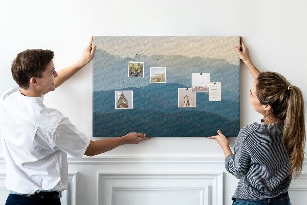 Cork display board Landscape abstraction