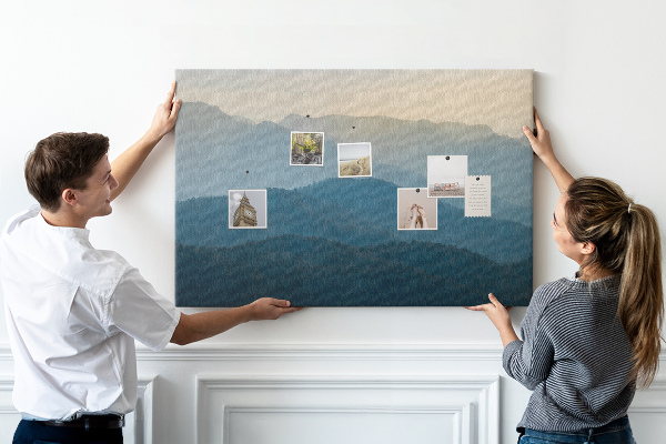 Cork display board Landscape abstraction