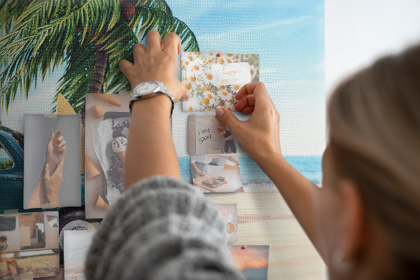 Cork memo board Holiday beach