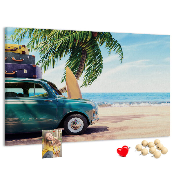 Cork memo board Holiday beach