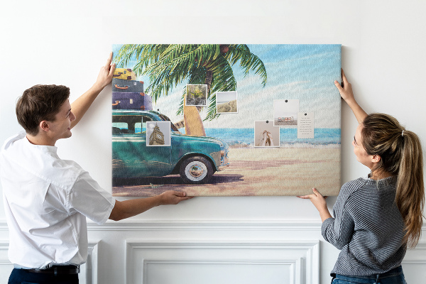 Cork memo board Holiday beach