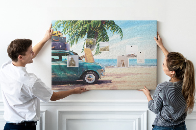 Cork memo board Holiday beach