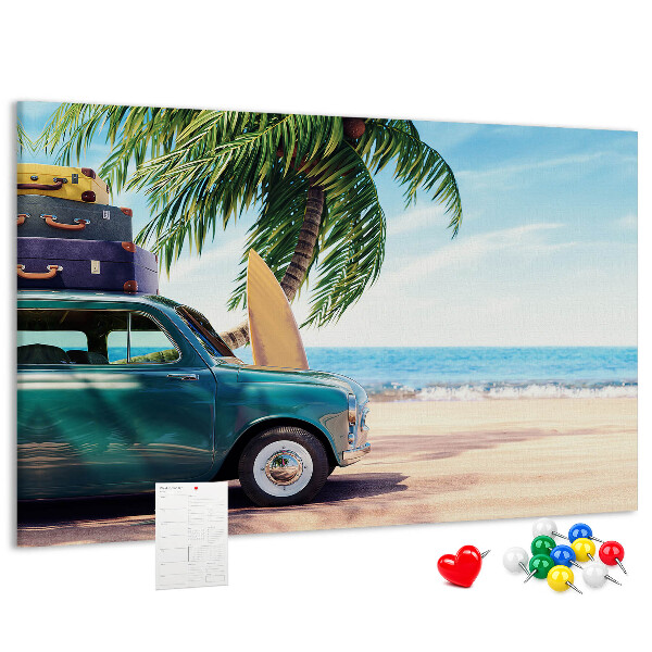 Cork memo board Holiday beach