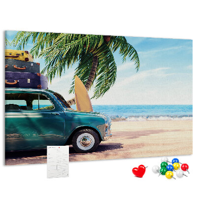 Cork memo board Holiday beach