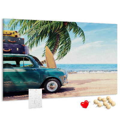 Cork memo board Holiday beach
