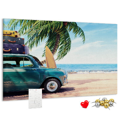 Cork memo board Holiday beach