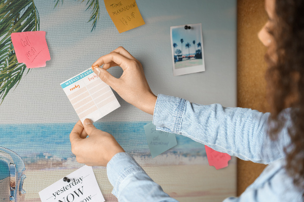 Cork memo board Holiday beach