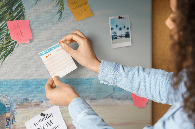 Cork memo board Holiday beach