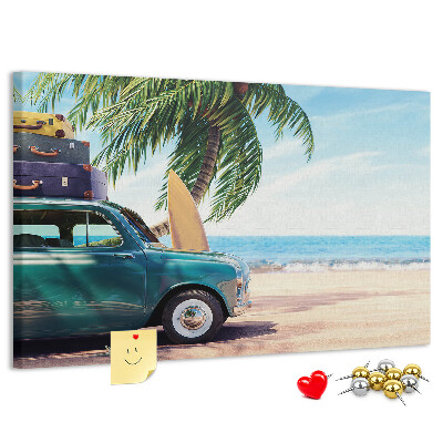 Cork memo board Holiday beach