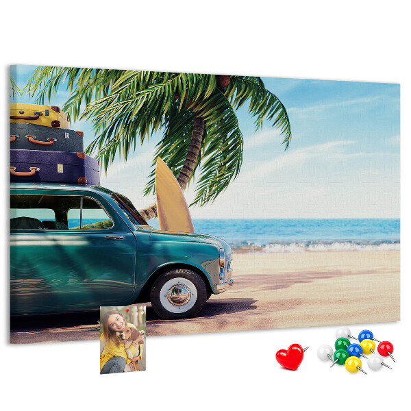 Cork memo board Holiday beach
