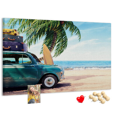 Cork memo board Holiday beach